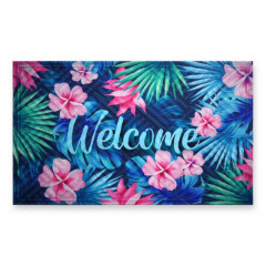 Коврик резина K-602-22 принт 75х45х0,4 Welkome голубой