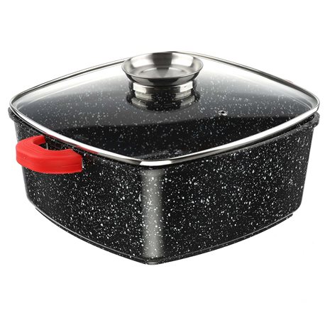 Кастрюля мрамор 1473 квадратная 24см 5,1л