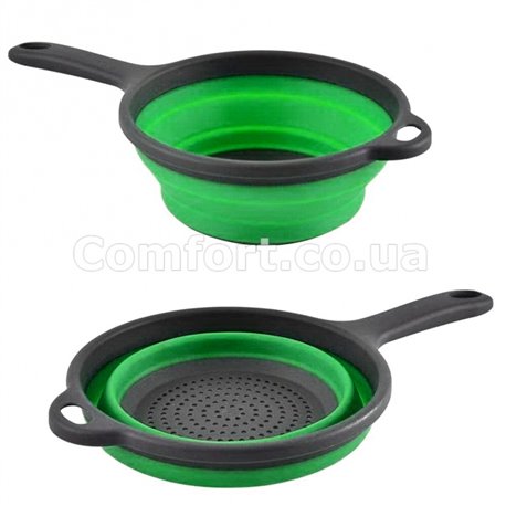 Дуршлаг 1978 силикон складной круглый с ручкой большой