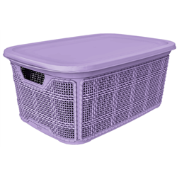 Кошик AK-600 плетінка 5,0л з кришкою фіолетовий