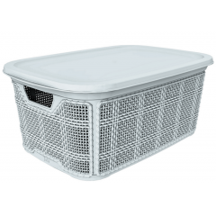 Кошик AK-601 плетінка 10л з кришкою білий