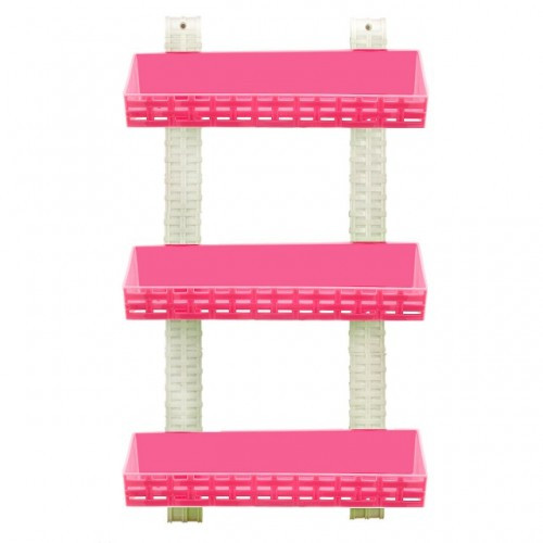 Полочка R-plastic ротанг 3-яр прямая розовый