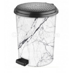 Ведро с педалью ELIF рисунок №2   7л   365 белый мрамор