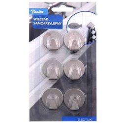 Гачок 1уп-6шт на самоклейці металевий Круг 48786