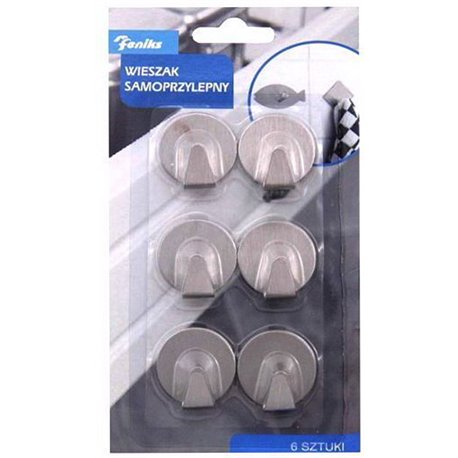 Гачок 1уп-6шт на самоклейці металевий Круг 48786