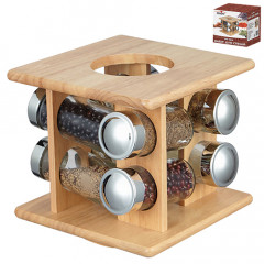 Специи MS-3819 на деревянной подставке 8шт 17,5х17,5х17см 