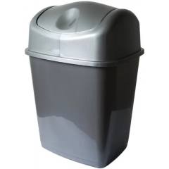 Ведро для мусора Польша 14л металлик