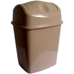 Відро для сміття Польща 14л бежевий+кришка коричнева