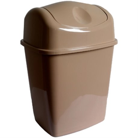 Відро для сміття Польща 14л бежевий+кришка коричнева