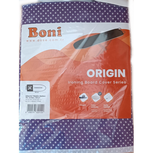 Чехол на гладильную доску 130х46 Boni с поролоном 2мм