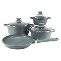 Кастрюли 1501 набор 4шт мрамор серый