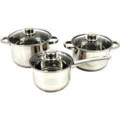 Кастрюли 2174 набор 3шт крышка стекло