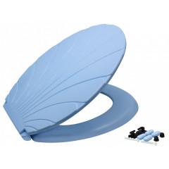 Сиденье для унитаза Ракушка с этикеткой  голубой