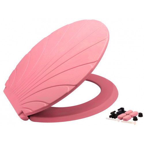 Сиденье для унитаза Ракушка с этикеткой  розовый