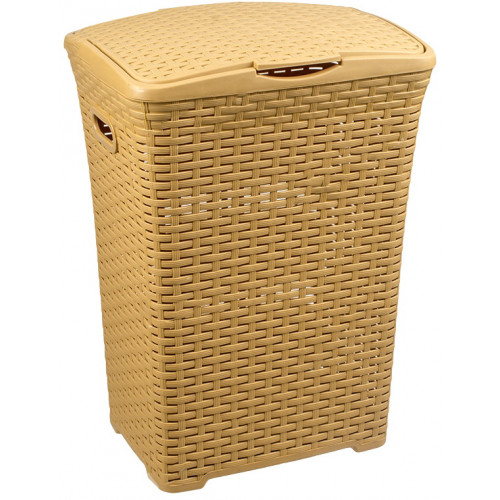 Корзина для белья 50л Ротанг бежевый