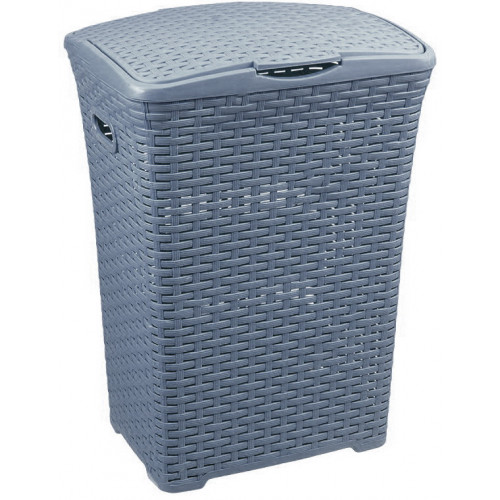Корзина для білизни 50л Ротанг сірий