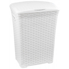 Корзина для білизни 50л Ротанг білий