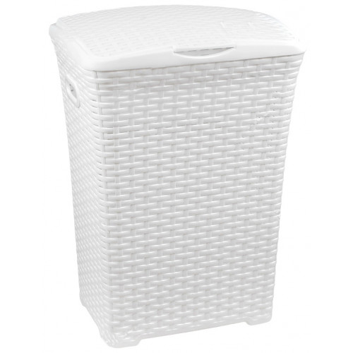 Корзина для білизни 50л Ротанг білий