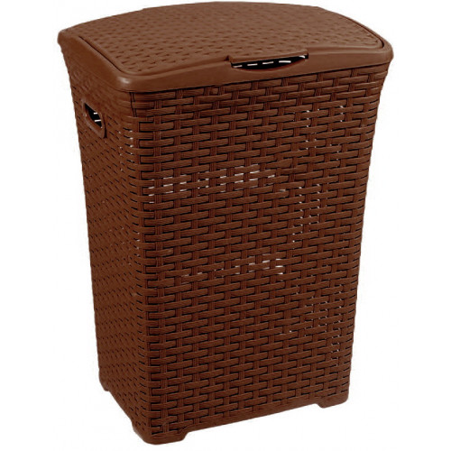 Корзина для белья 50л Ротанг коричневый
