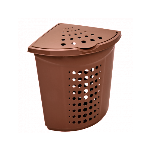 Корзина для белья алеана угловая 45л коричневый