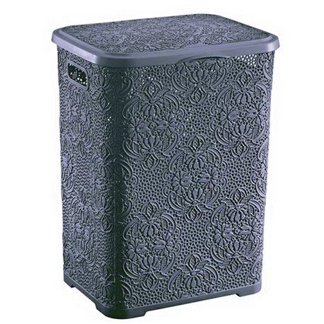 Корзина для білизни 2130 01 Lace 60л сірий 425х370х563