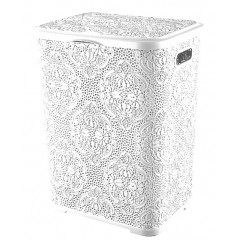 Корзина для білизни 2130 01 Lace 60л білий 425х370х563