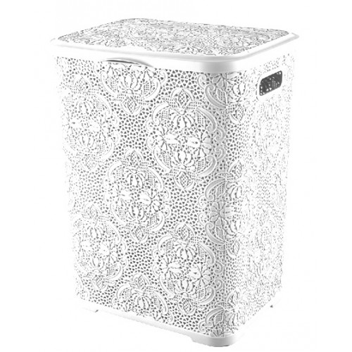 Корзина для білизни 2130 01 Lace 60л білий 425х370х563
