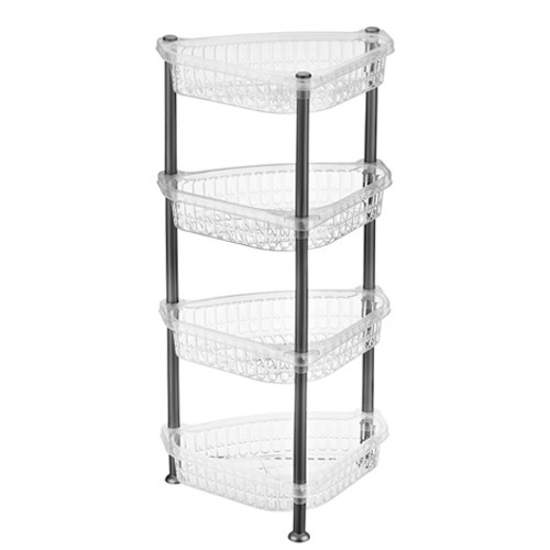 Этажерка 4-яр угловая прозрачная 5158 90