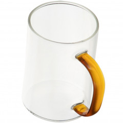 Чашка 7022 скло 450мл ручка помаранчева