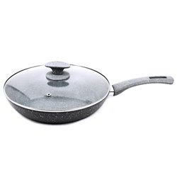 Сковорода 1740 мрамор 26см с крышкой