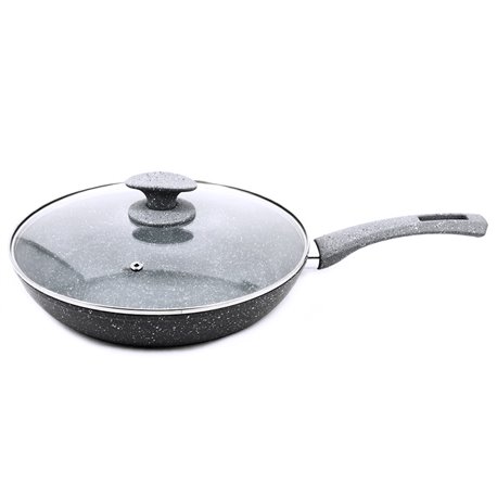 Сковорода 1740 мрамор 26см с крышкой