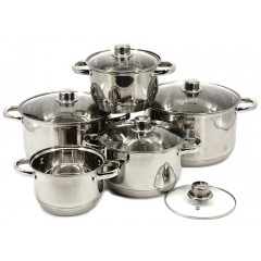 Кастрюли 1297 набор 5шт крышка стекло