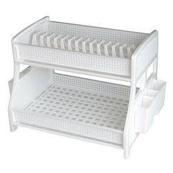 Сушилка для посуды 2-яр Плетенка два поддона в коробке белый