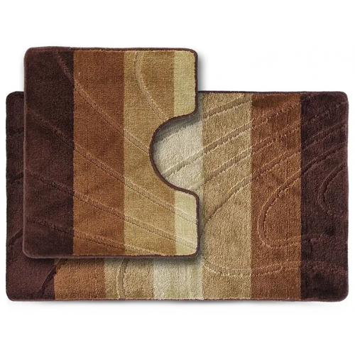 Коврик 2-й 60х100 турция коричневый + бежевый + светлый