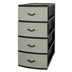 Комод Новый 4-яр сплошная панель металлик