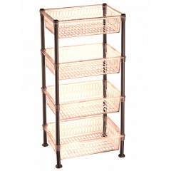 Этажерка прямоугольная 4-яр 5158 92 прозрачный бежевый 39,5х30х80см