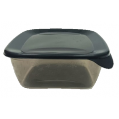 Судок Грація 0,8л квадратний 15х15х5,5см прозорий сірий