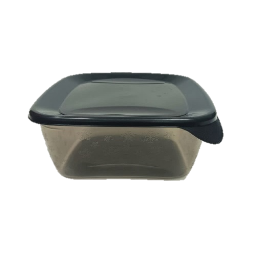 Судок Грация 0,8л квадратный 15х15х5,5см прозрачный серый