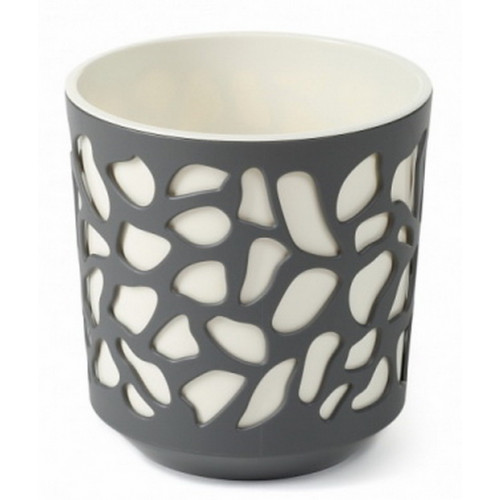 Вазон Дуэт 250 графит + кремовый