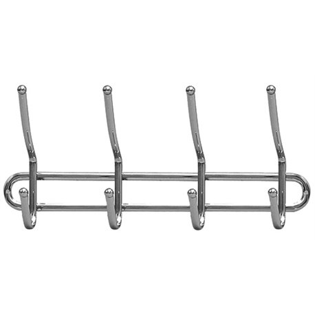 Вешалка настенная 4 крючка MH-0205 хром 36х14,5см