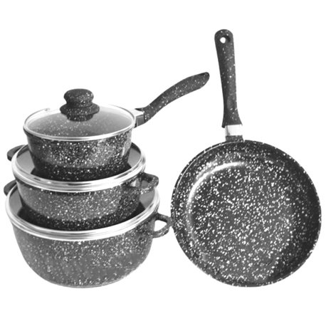 Каструлі 1503 набір 4шт мармур сірий