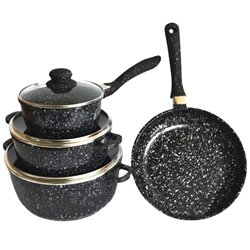 Каструлі 1503 набір 4шт мармур чорний