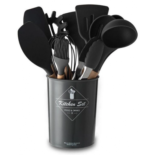 Набор кухонный 0354 силикон 12 предметов BLACK