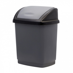 Ведро для мусора Домик  27л металлик