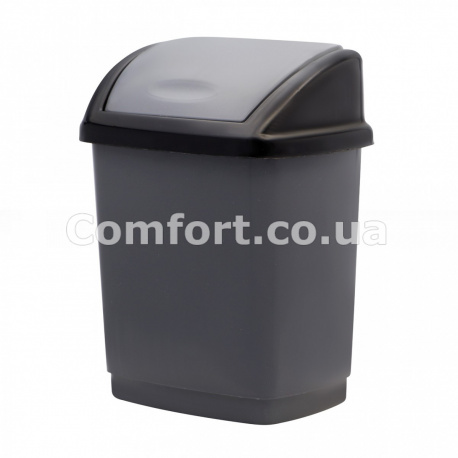 Ведро для мусора Домик  27л металлик