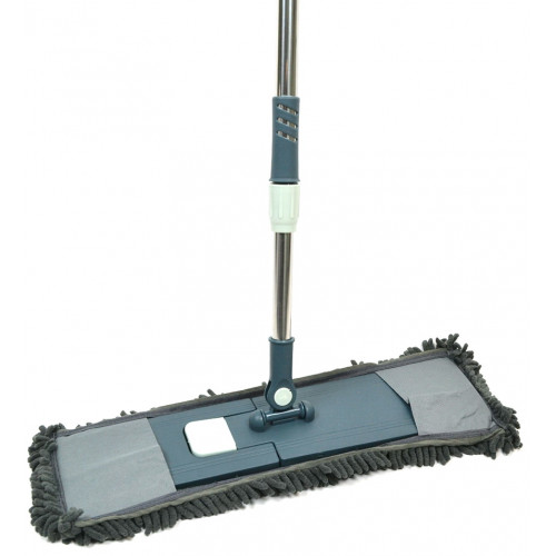 Швабра Натирач лапша 1120-1 Преміум хром телескоп 55см сірий