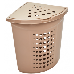 Корзина для білизни алеана 45л кутова 122051 кремовий