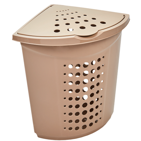 Корзина для білизни алеана 45л кутова 122051 кремовий