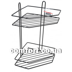 Полка угловая металл 2-яр 20см ПТ черный