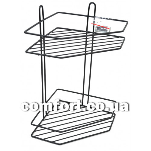 Полка угловая металл 2-яр 20см ПТ черный